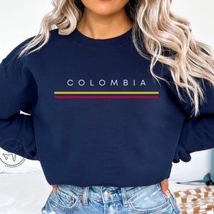 Colombia Sweatshirt, Colombian Flag Crewneck, Minimalist Travel Gift, South America Pullover, Unisex Colombia Sweater