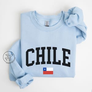 Chile Sweatshirt, Collegiate Chile Shirt, Chile Flag Pullover, Chile Pride Apparel, Unisex Chile Crewneck, Chile Clothing