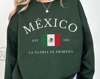 Mexico Pullover Sweatshirt, Mexico Crewneck Shirt, Mexico Gift, Mexican Flag, Travel Sweatshirt, Comfortable Unisex Clothing