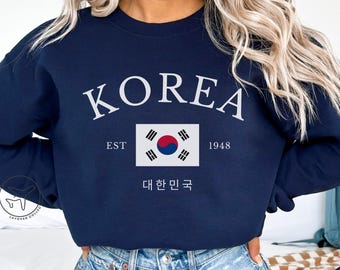 South Korea Flag Sweatshirt, Korean Pride Crewneck, Travel Gift