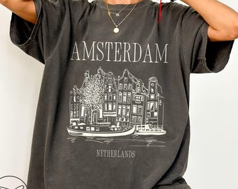 Amsterdam Netherlands Comfort Colors T-Shirt, Europe Travel Tee