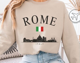 Rome Italy Skyline Sweatshirt, Italian Flag Pullover, Italy Gifts