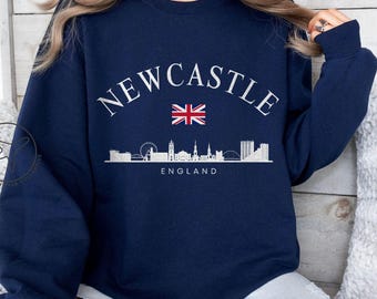 Sudadera con el horizonte de Newcastle, Inglaterra, jersey del Reino Unido, regalos del Reino Unido