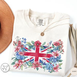 United Kingdom Floral Shirt, Floral Union Jack Shirt, UK Flag Tshirt, London Shirt, England Tee, UK Travel Gifts, British Souvenir