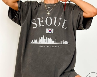 韓国好きのための面白いTシャツ、頭の中はソウル！Tシャツ、旅行好きへ