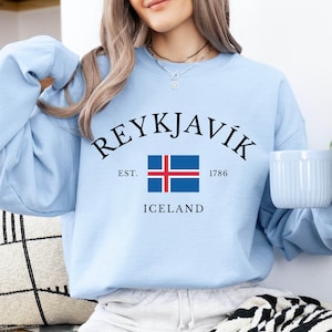 Sudadera de Reikiavik, Islandia, recuerdo de la bandera islandesa, regalo nórdico imagen 1