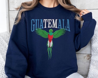Guatemala Quetzal Crewneck Sweatshirt, Guatemalan Heritage Gift