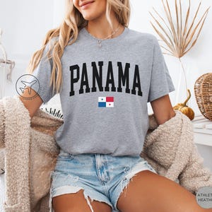 Panama T-Shirt, Collegiate Panama Shirt, Panama Flag Tee, Panama Pride Shirt, Unisex Panama Tee, Panamanian Shirt