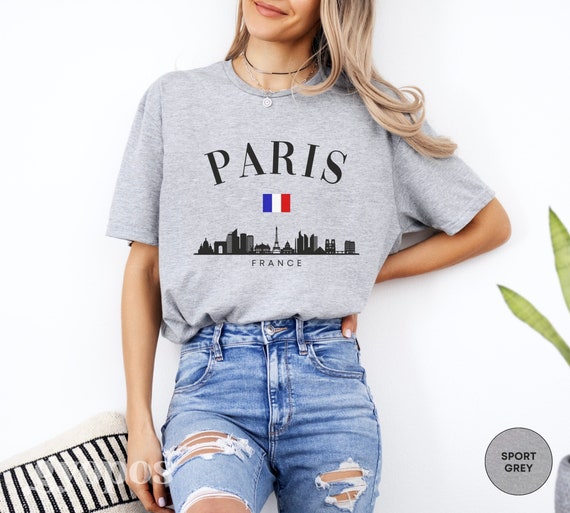 Flag Of France French T-Shirt With Paris Skyline Flag Of France French T-Shirt With Paris Skyline