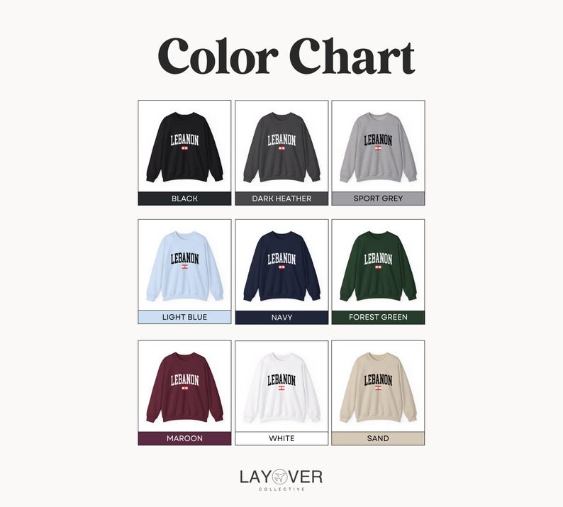 Lebanon Flag Crewneck Sweatshirt, Lebanese Heritage Apparel image 7
