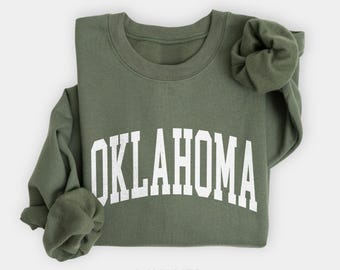 Sudadera unisex con cuello redondo de Oklahoma, con el orgullo estatal