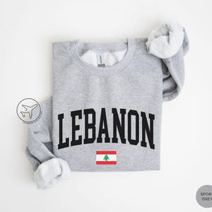 Lebanon Flag Crewneck Sweatshirt, Lebanese Heritage Apparel image 6