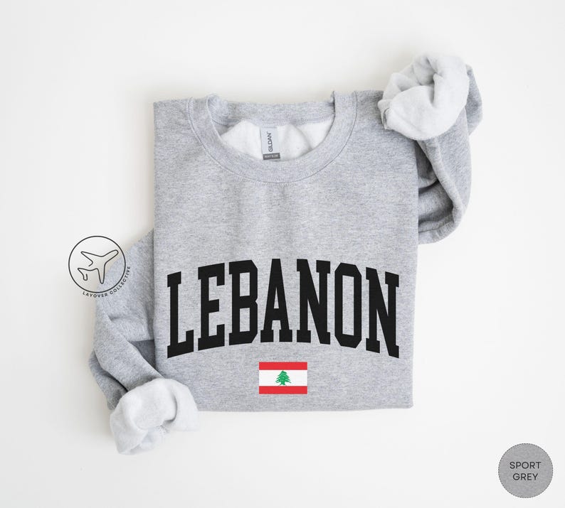 Lebanon Flag Crewneck Sweatshirt, Lebanese Heritage Apparel image 6