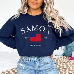 Samoa Flag Sweatshirt, Samoan Pride Pullover, Pacific Island Crewneck, Heritage Sweater, Travel Gift from Samoa
