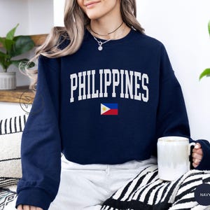 Sweatshirt vlag Filipijnse vlag, Filipino Pride-trui, Filipino Heritage ronde hals, trui Filippijnse vlag, reiscadeau, Filipijnse kleding