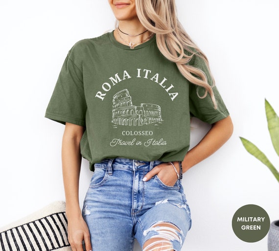 Ancient Roman Colosseum Roma Italia T-Shirt Rome Text Shirt Ancient Roman Colosseum Roma Italia T-Shirt Rome Text Shirt
