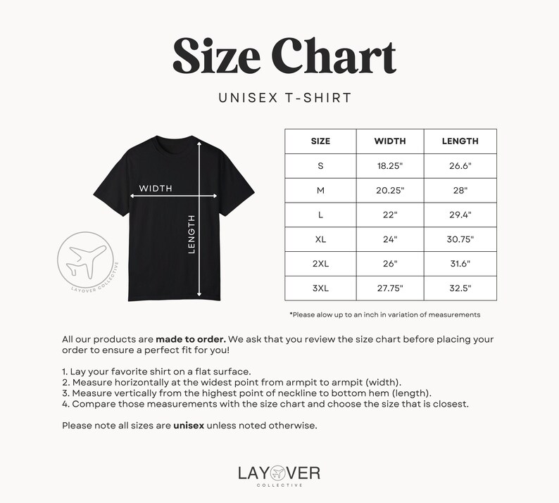 Może przedstawiać: Czarny t-shirt unisex z tabelą rozmiar&oacute;w. Tabela zawiera rozmiary od S do 3XL, z szerokościami od 46,36 cm do 70,49 cm i długościami od 67,56 cm do 82,55 cm. Dołączono instrukcje dotyczące mierzenia koszuli.