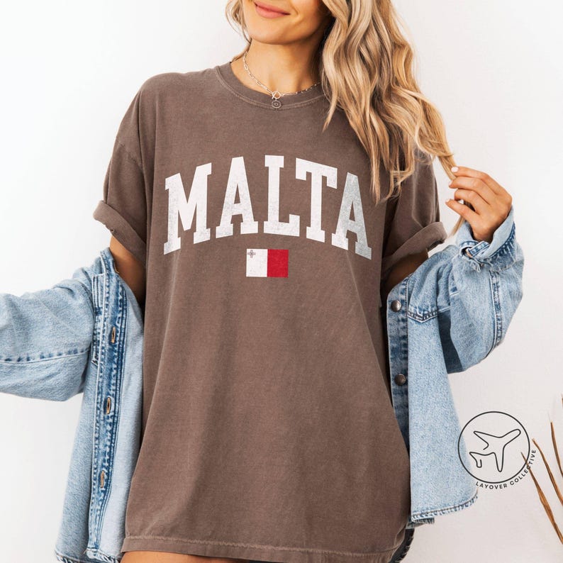 Malta T Shirt, Maltese Flag Travel Tee, Mediterranean Shirt image 3