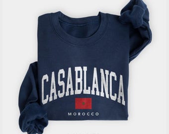 Casablanca Sweatshirt, Casablanca Marokko Pullover, Nordafrika Küstenstadt Shirt