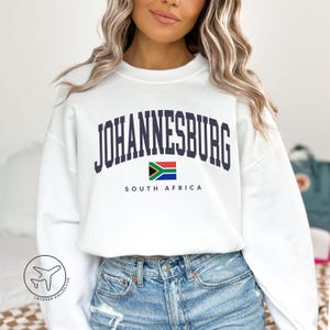 Sweatshirt Johannesburg, vlag Zuid-Afrika, skyline van Johannesburg afbeelding 2