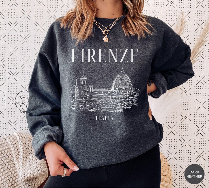 Florence Sweatshirt, Firenze Italia Shirt, Italy Sweater, Italian Travel Souvenir, Italy Gifts image 5