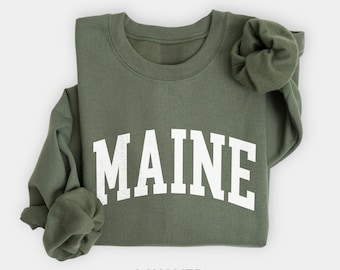 Maine Crewneck Sweatshirt, Unisex State Souvenir Gift