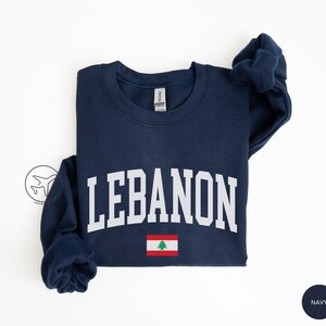 Lebanon Flag Crewneck Sweatshirt, Lebanese Heritage Apparel image 4