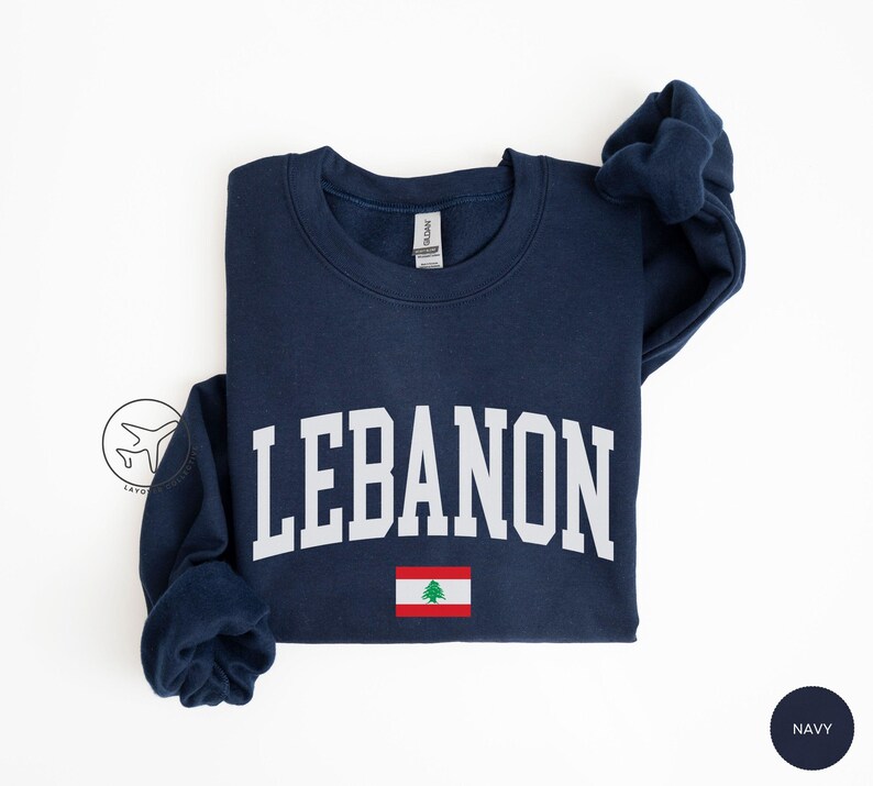 Lebanon Flag Crewneck Sweatshirt, Lebanese Heritage Apparel image 4