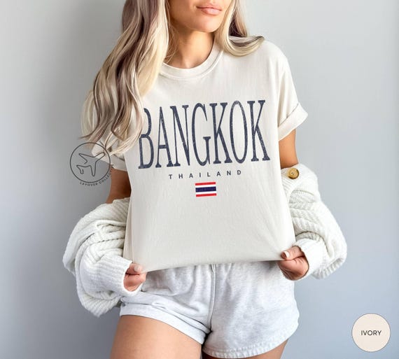 バンコクのタイ風Tシャツ、タイ国旗グラフィックTシャツ、東南アジア