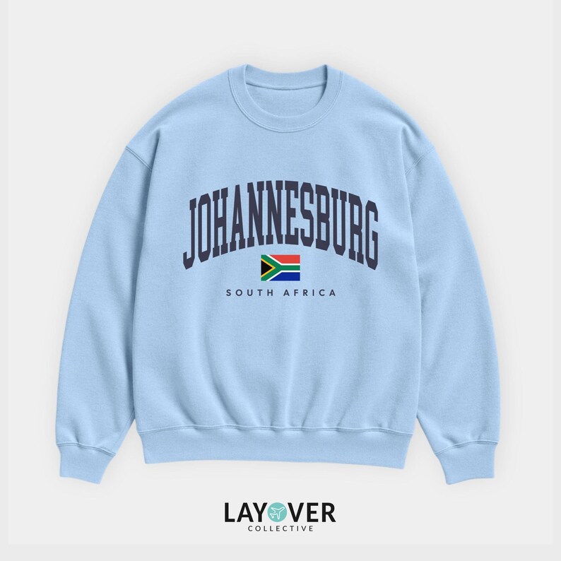 Sweatshirt Johannesburg, vlag Zuid-Afrika, skyline van Johannesburg afbeelding 7
