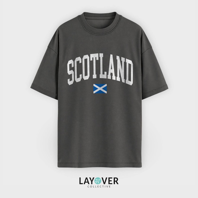 Camiseta de Escocia, camiseta de viaje con la bandera escocesa, camiseta con patrimonio del Reino Unido imagen 7