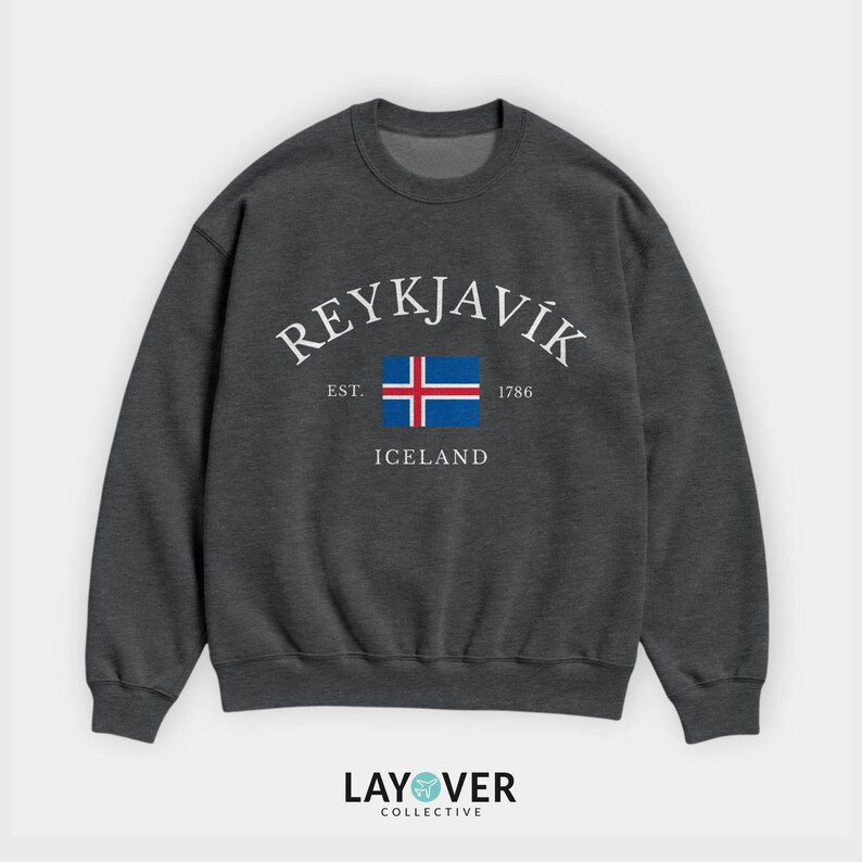 Sudadera de Reikiavik, Islandia, recuerdo de la bandera islandesa, regalo nórdico imagen 8