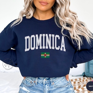 Dominica Sweatshirt, Dominica Flag Crewneck, Caribbean Island Pullover, College Style Sweater, Nature Isle Souvenir, Unisex Travel Gift