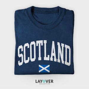 Camiseta de Escocia, camiseta de viaje con la bandera escocesa, camiseta con patrimonio del Reino Unido imagen 1