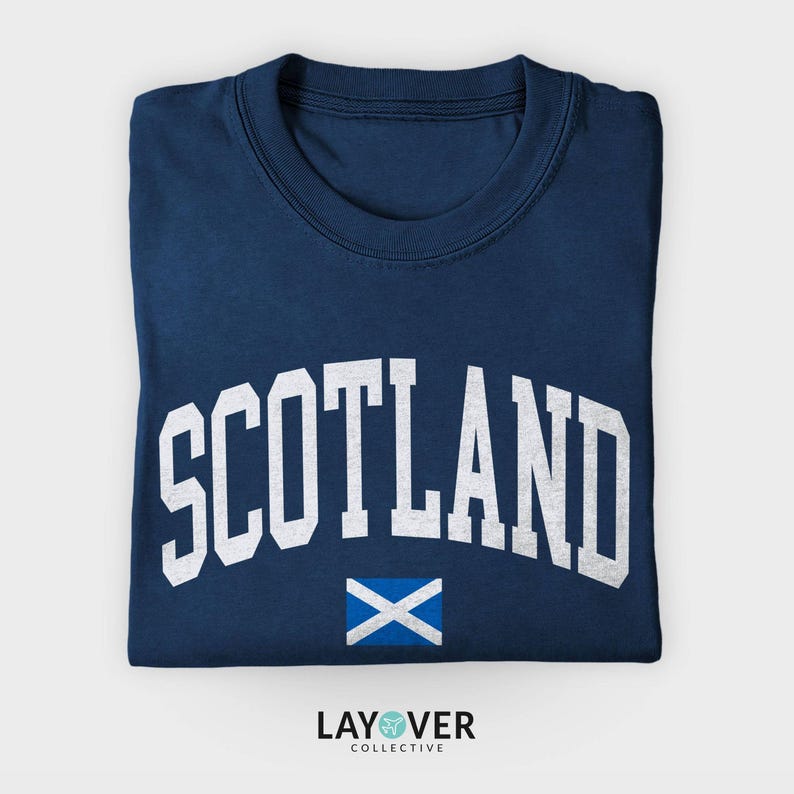 Camiseta de Escocia, camiseta de viaje con la bandera escocesa, camiseta con patrimonio del Reino Unido imagen 1
