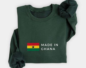 Sweater met vlag van Ghana, uniseks reiscadeau