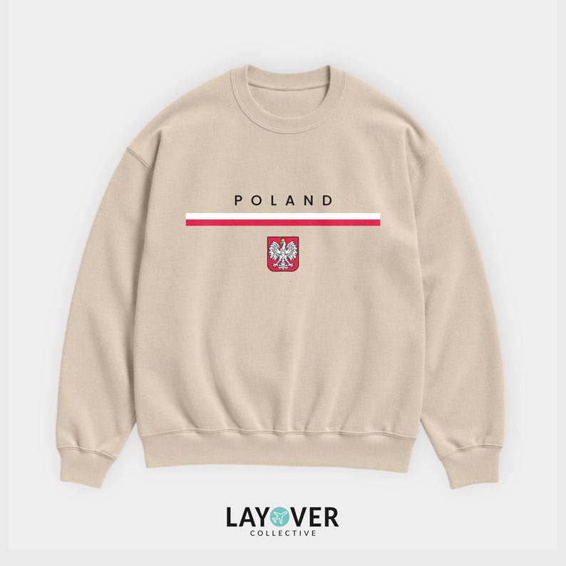 Polen Rundhals-Sweatshirt, polnischer Adler, Unisex Reise-Pullover Bild 7