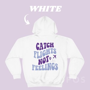 Catch Flights Not Feelings Hoodie, Retro Groovy Hoodie, Oversized ...