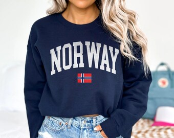 Norway Flag Crewneck Sweatshirt, Nordic Heritage Pullover