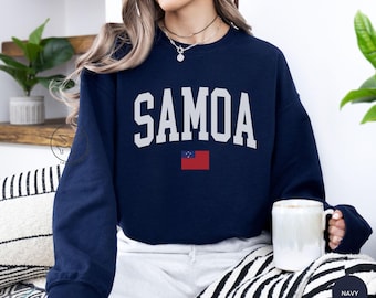 Sudadera de cuello redondo con la bandera de Samoa, jersey con orgullo samoano