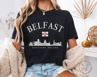 Belfast Northern Ireland T-Shirt, City Skyline Souvenir Tee