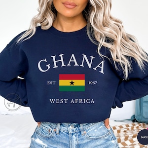 Ghana Flag Sweatshirt, Ghanaian Pride Pullover, Black Star Sweater, African Heritage Crewneck, Travel Gift from Ghana