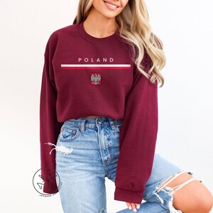Polen Rundhals-Sweatshirt, polnischer Adler, Unisex Reise-Pullover Bild 2
