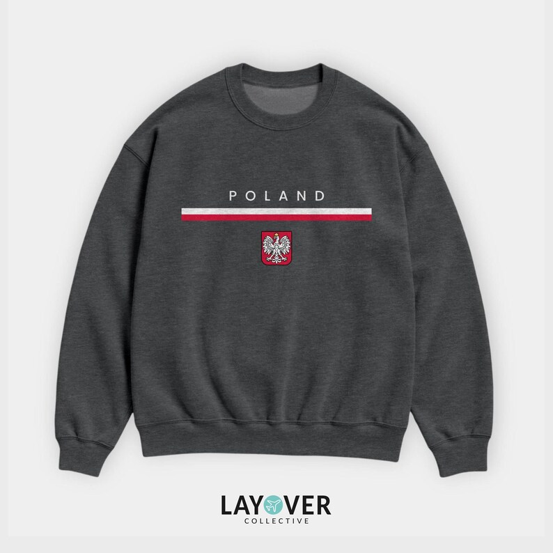 Polen Rundhals-Sweatshirt, polnischer Adler, Unisex Reise-Pullover Bild 6