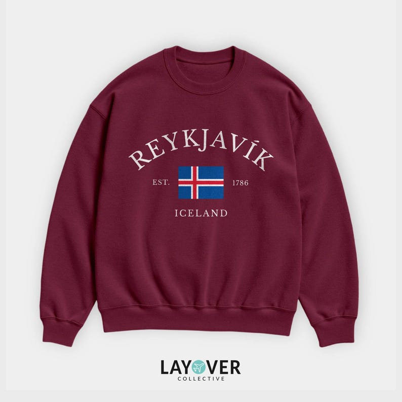 Sudadera de Reikiavik, Islandia, recuerdo de la bandera islandesa, regalo nórdico imagen 6
