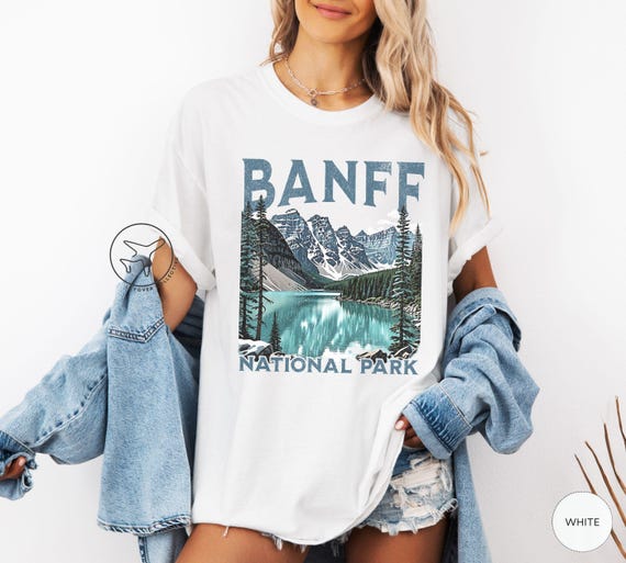 Banff National Park Tee, Retro Canadian Rockies, Mountain Lake Shirt, Comfort Colors