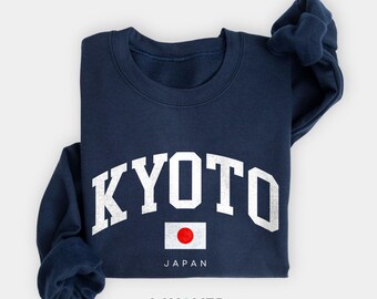 Kyoto Japan Sweatshirt, Japanese Flag Crewneck, Unisex Sweater