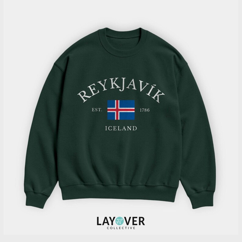 Sudadera de Reikiavik, Islandia, recuerdo de la bandera islandesa, regalo nórdico imagen 7