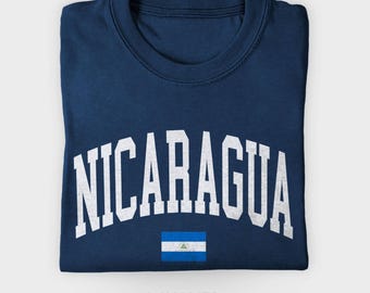 ニカラグアTシャツ、ニカラグア国旗トラベルTシャツ、中央アメリカシャツ