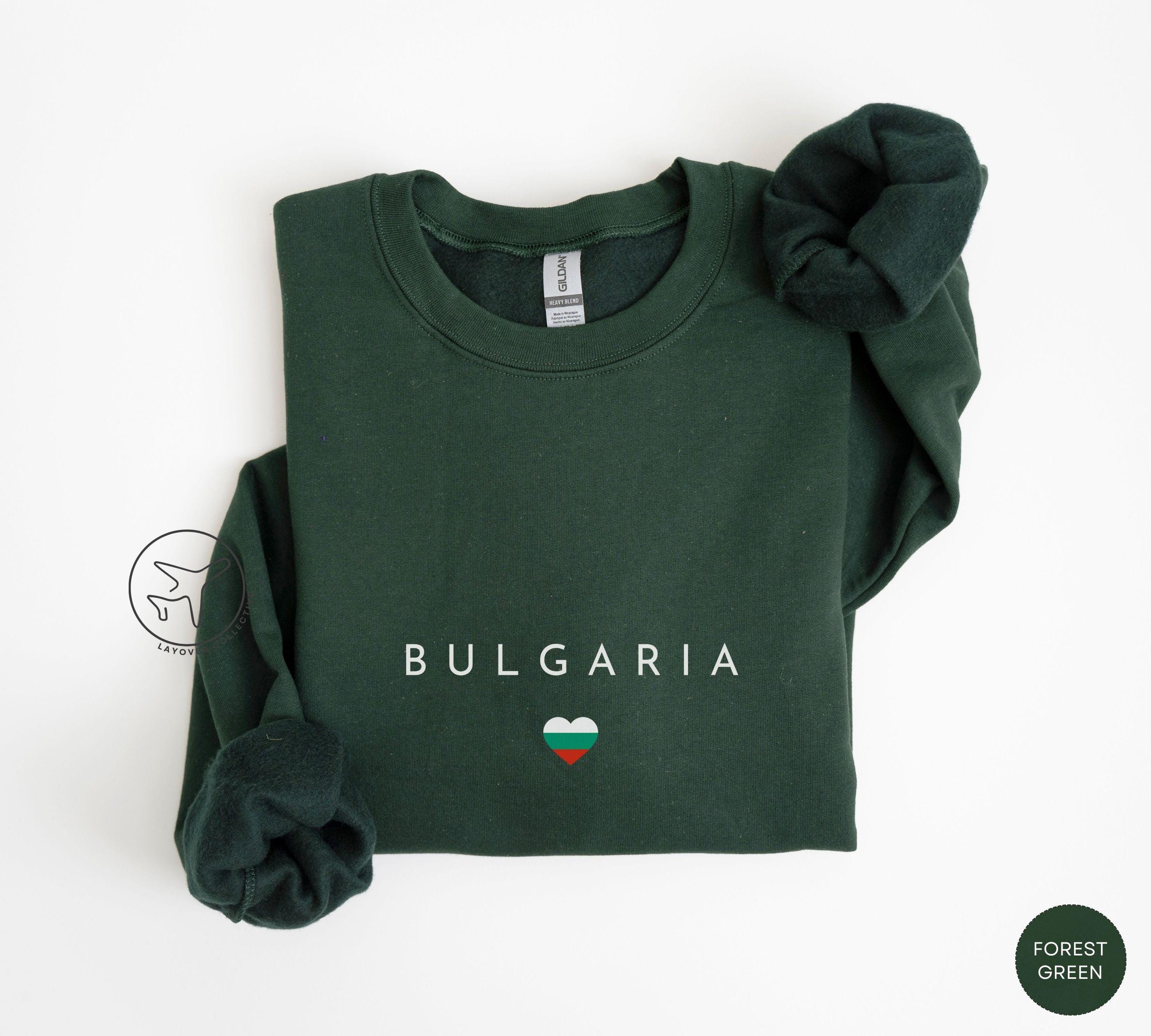 Bulgaria Flag Crewneck Sweatshirt, Bulgarian Travel Pullover, Unisex Country Pride Shirt, Minimalist Eastern Europe Gift